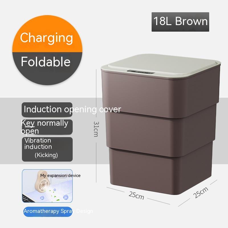 Automatic Smart Trash Can with Lid, Touchless Motion Sensor Waste Bin for Kitchen, Bedroom, Living Room & Bathroom